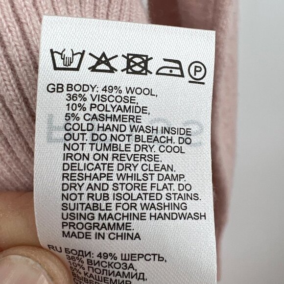 Reiss AUDREY CREW NECK KNITTED sweater jumper light pale pink woman's size mediu - Picture 6 of 11